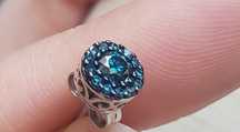 Affinity 925 диамантени обици lab grown blue dimond