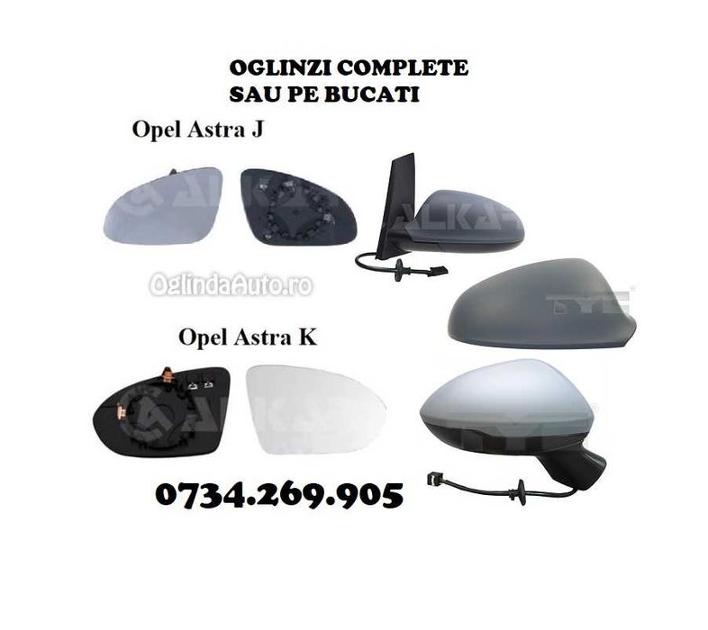 Oglinda OPEL ASTRA J K geam sticla oglinzi stanga dreapta montaj grat