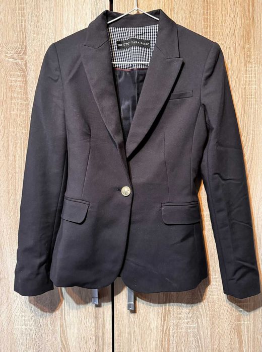 Sacou elegant negru-bleumarin