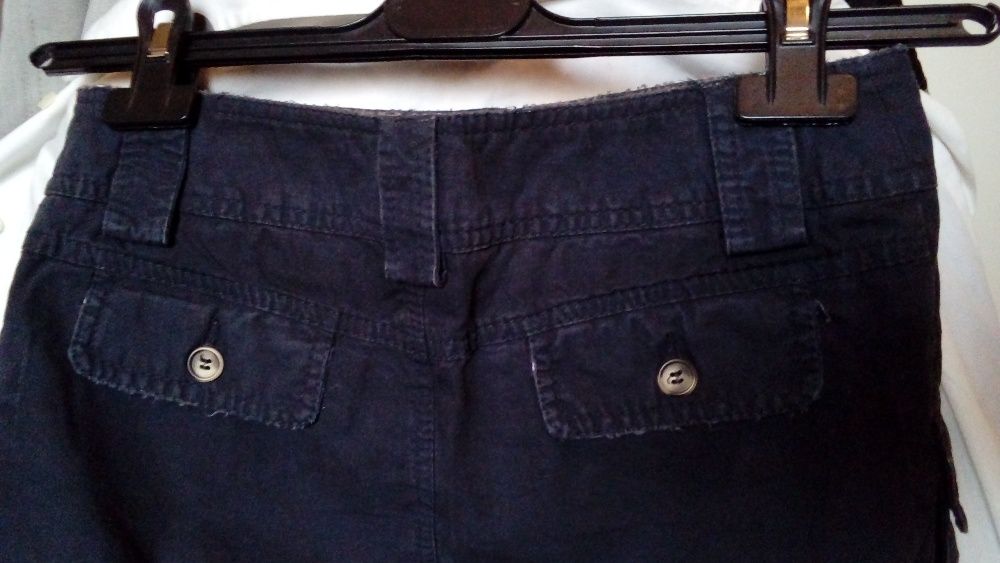 fusta cargo, mini, Stefanel, noua, eticheta, 38, bleumarin