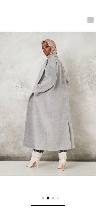 Сиво палто с вълна