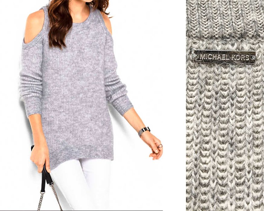 MICHAEL KORS Mohair Оригинален пуловер с отворени рамене размер S