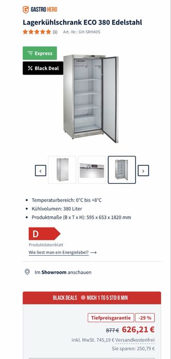 Хладилна витрина германска gastro hero