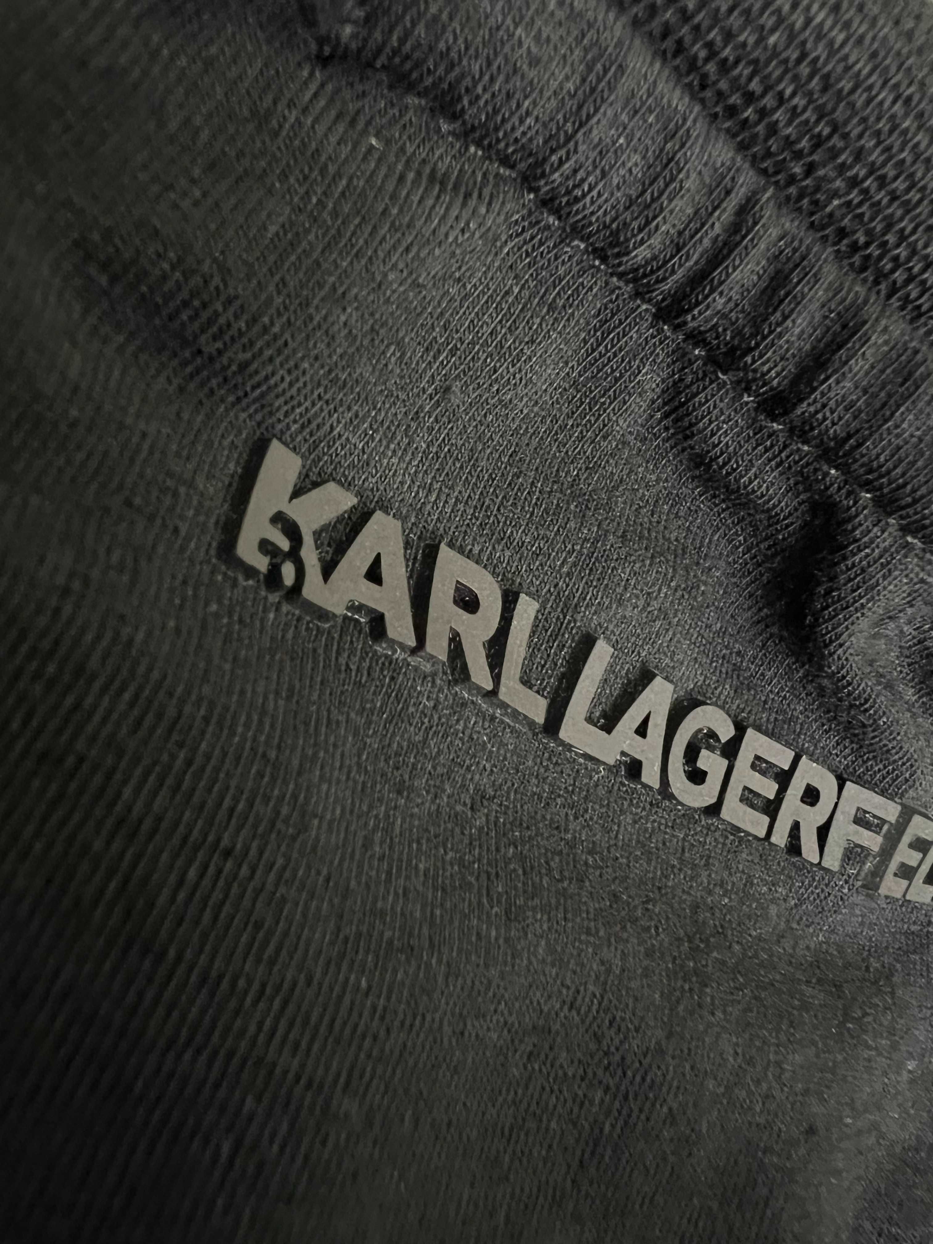 Автентична 23/24 Karl Lagerfeld тениска ЧЕРЕН и БЯЛ Модел -65% off
