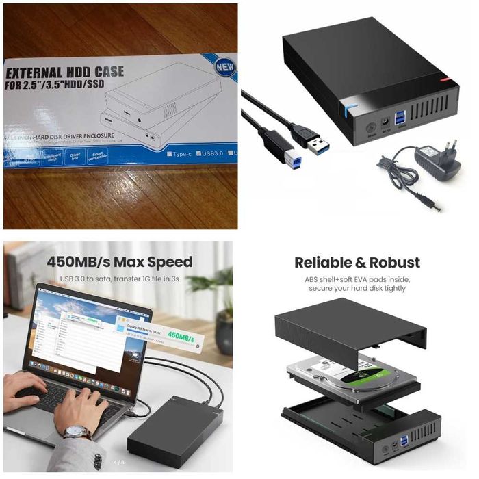 Корпус для жесткого диска 3,5 дюйма/2,5 дюйма, USB 3.0