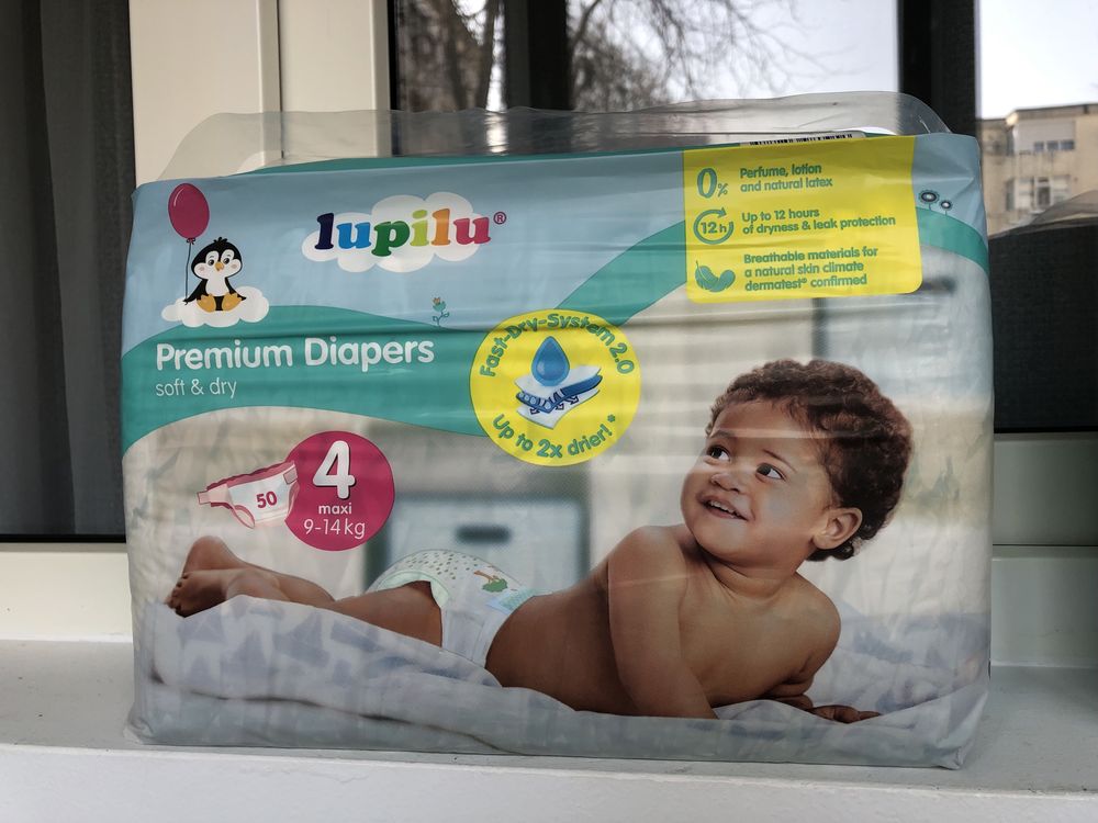 Scutece bebe Lupilu nr 4, 50 buc, 7 - 18 kg (transport gratuit)