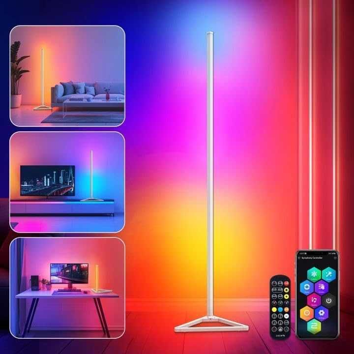 LED RGB Стояща Лампа с Дистанционно и Регулируема Височина Gaming