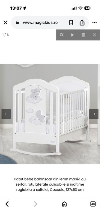 Patut balansoar bebe Baby Italia cu sertar si roti