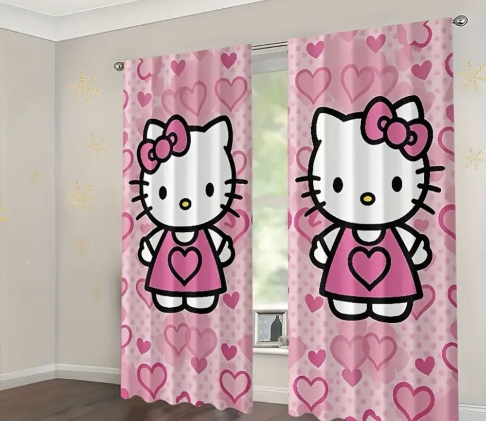 Комплект от 2 броя завеси с дизайн Hello Kitty 130/210