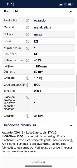 2 Corpuri de iluminat-tip pendul suspendat