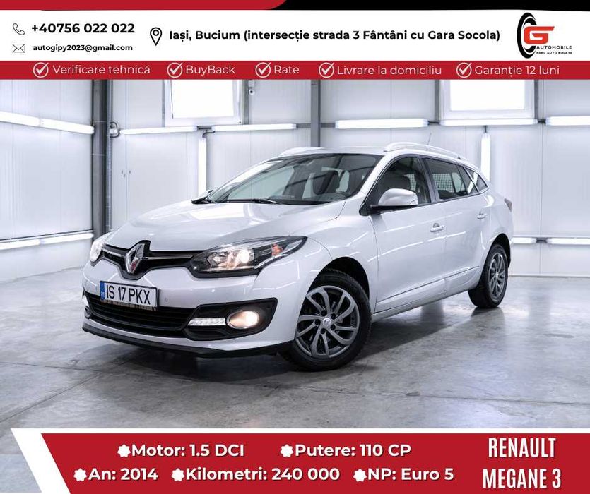RENAULT MEGANE 3 Înmatriculat RO 1.5DCI 110CP Euro 5 Navi Climatronic