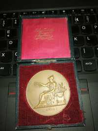 medalie bronze 1935 , etui original, stantata Brenet, colectie, rara