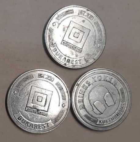 4 buc Jeton ROMANIA - Drinks Token - KULTURHAUS Bukarest