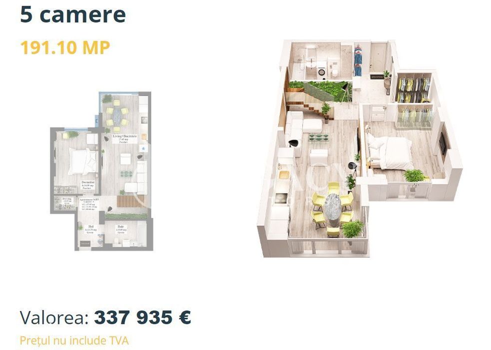 Vânzare - Penthouse zona Copou, 157.05 mp utili + 34.05 mp terasă