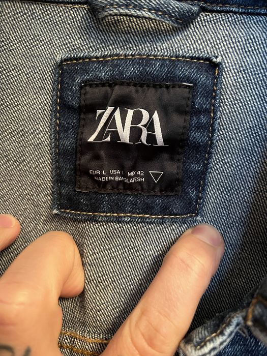 Дънково мъжко яке с Рисунка - Zara