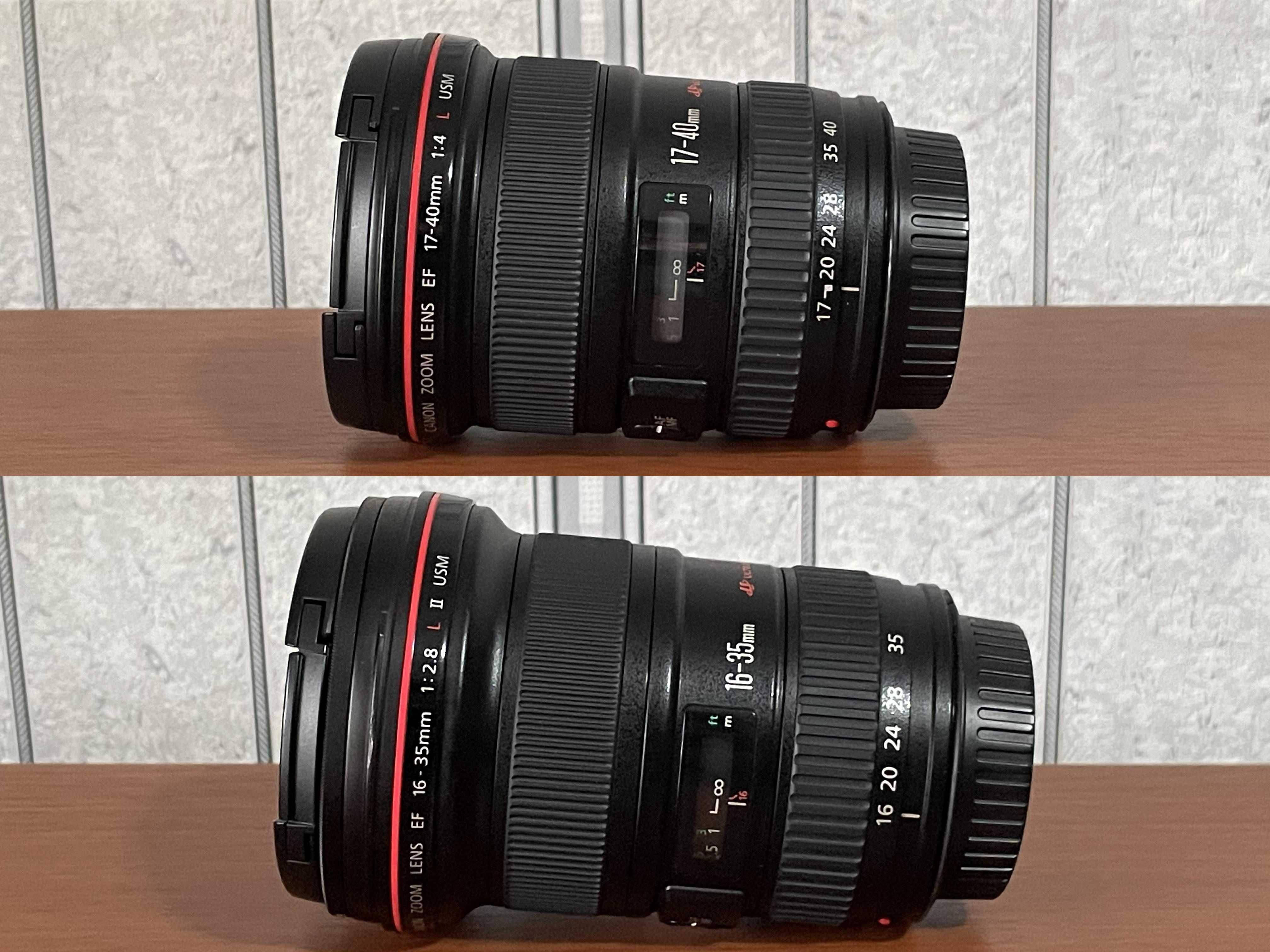 Объективы Canon EF 17-40mm f/4.0L USM и Canon EF 16-35mm f/2.8L II USM