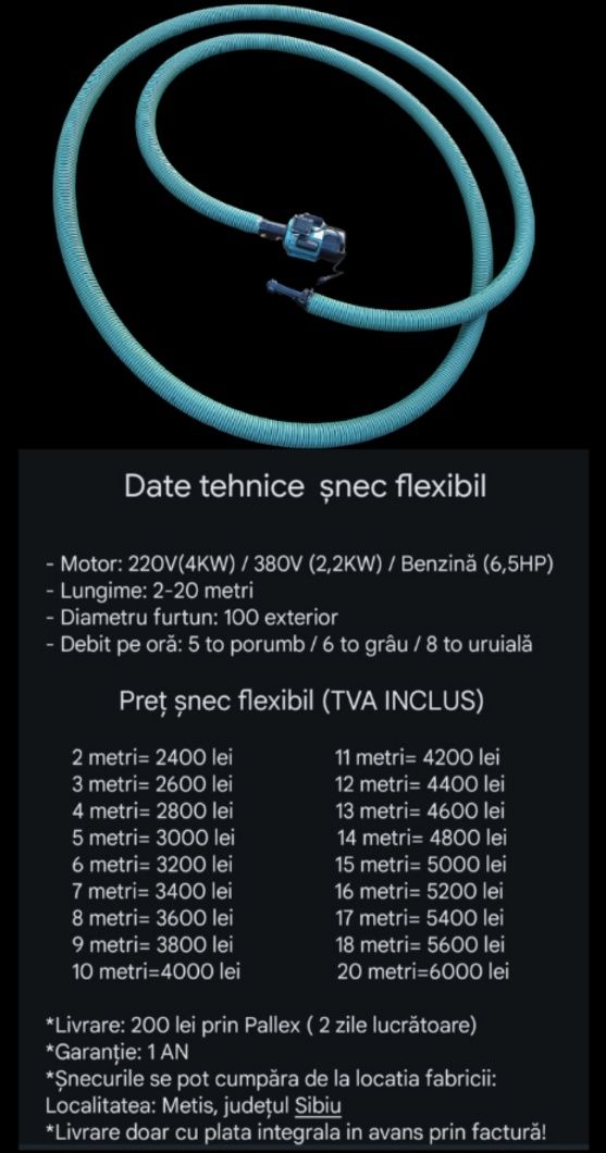 Suflanta Transport Cereale - Snec pentru porumb orz grau soia floare