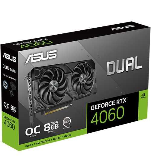 Видеокарта ASUS DUAL RTX 4060 OC, 8 GB, HDMI/3DP, GDDR6/128bit