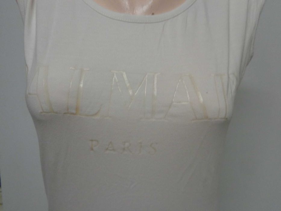 Top Balmain  alb  nasturi aurii marimea M