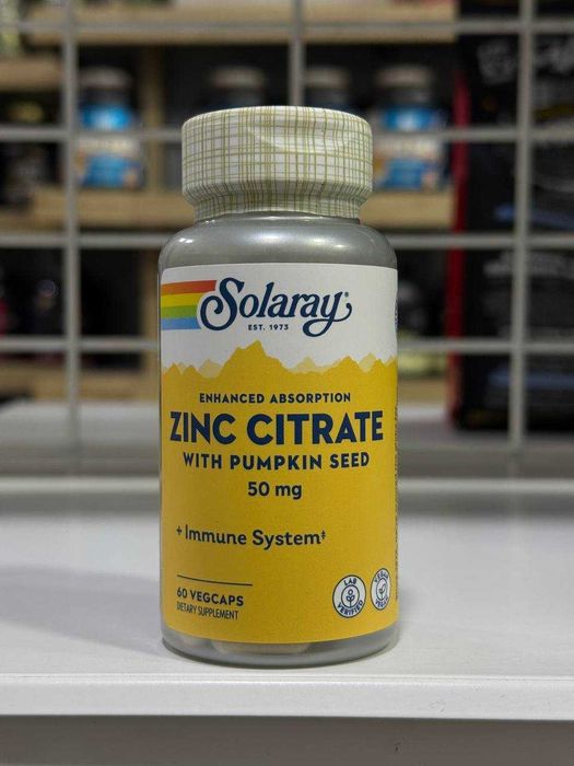 Solaray Zinc Citrate with Pumpkin Seed 60VCAP