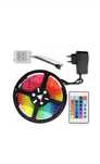 Kit banda led RGB cu telecomanda, 5m, 270 de leduri, rezistent la apa