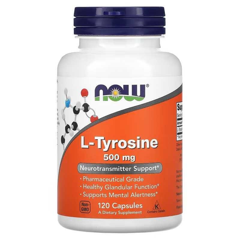 NOW Foods L-тирозин 500 мг L-триптофан L-Tryptophan L-Tyrosine