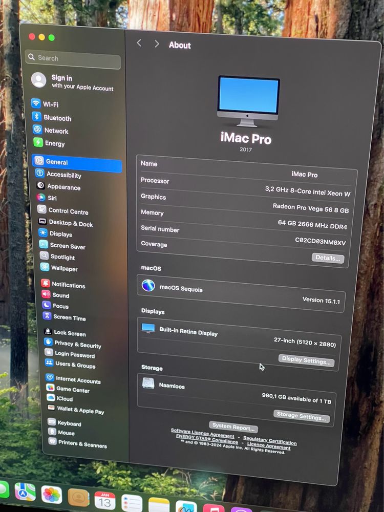 Apple iMac pro 5k 64 gb ram 1tb ssd 8gb video - cutie originala