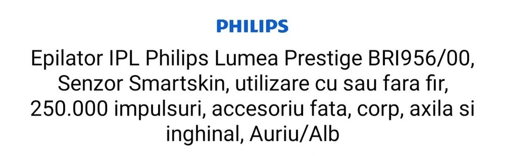 Epilator IPL Philips Lumea