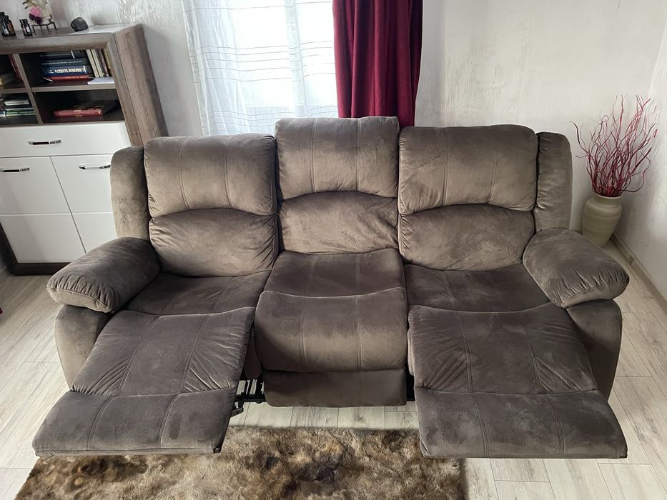 Canapea 3 locuri 2 reclinere Mobexpert