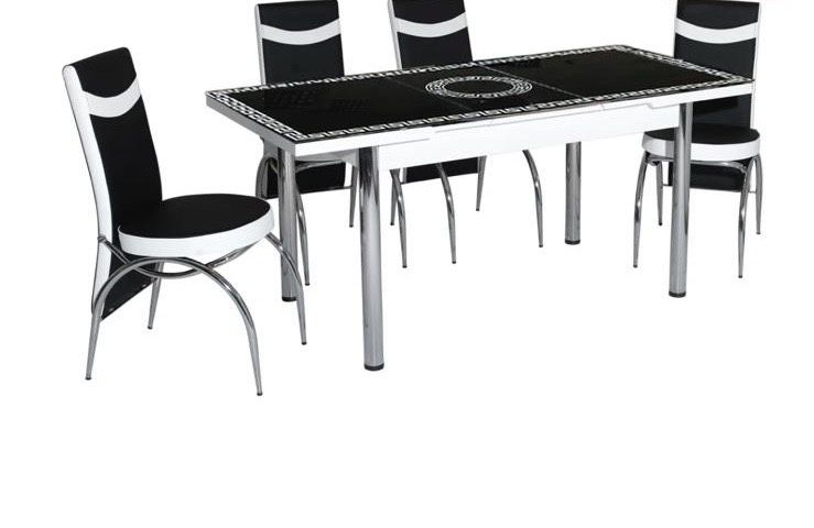 Set masa extensibilia cu 6 scaune 170x80cm