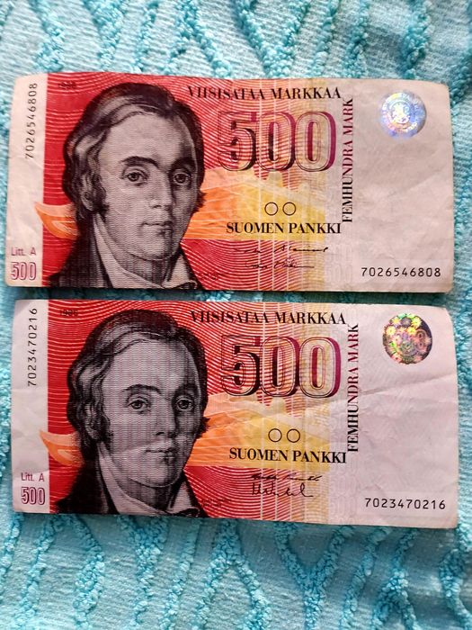 Bancnote Colectie 500 Markka Finlanda