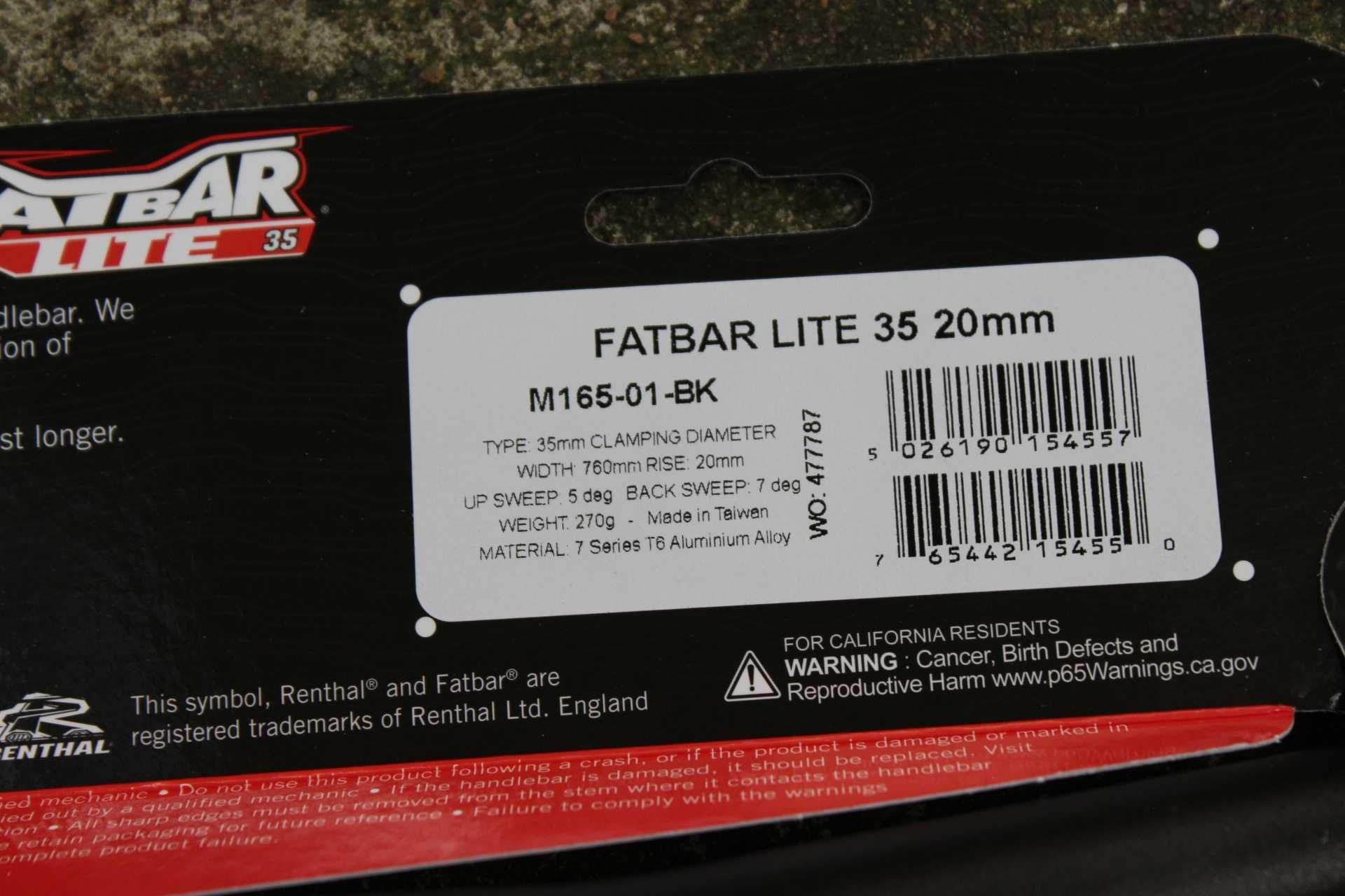 Renthal Fatbar Lite 35x760mm ghidon - 35mm diametru Rise `20