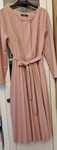 Rochie dama plisata roz prafuit
