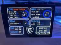 Monitor display gaming 5 inch USB Type C GPU CPU RAM HDD