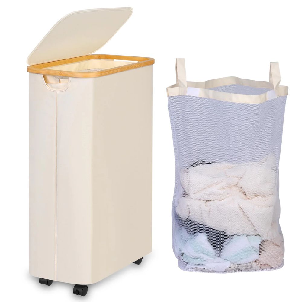 Coș de rufe iEGrow cu roți 75L nou
