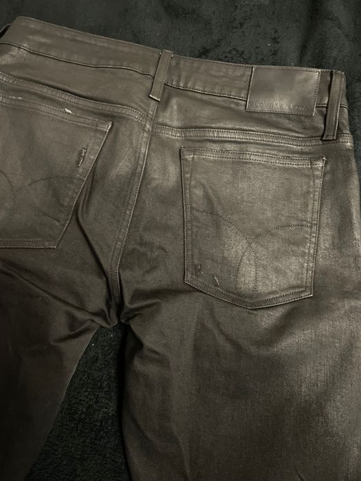 Calvin Klein Black Waxed Jeans / 33waist -32Length