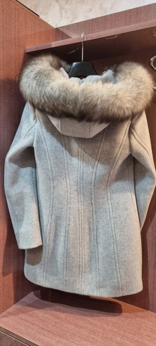 Ново Дамско палто с естествен косъм