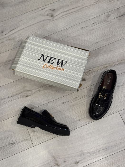 Mocasini Luciosi Croco | Black