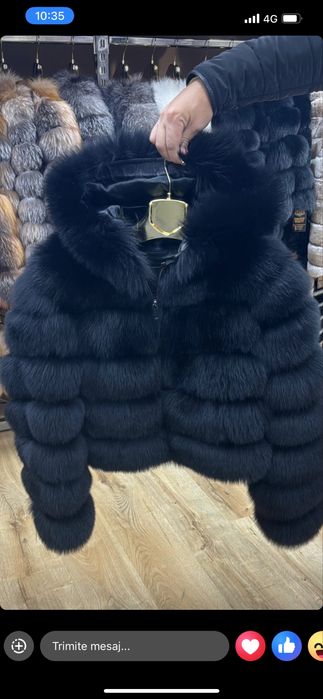 Blana naturala neagra vulpe
