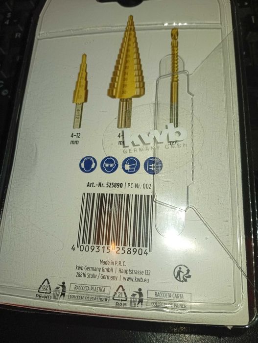 Set 3 burghie in trepte HSS KWB Germany 4-12mm , 4-30mm , 6mm