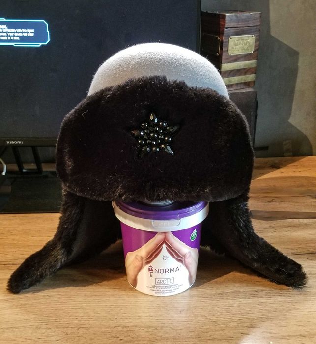 Ушанка “Модная Шляпка” — 100% шерсть, тёплая, с декором