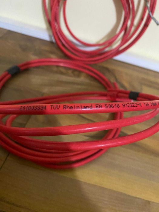 Соларни кабели (червен и черен) + удължителен кабел – използвани