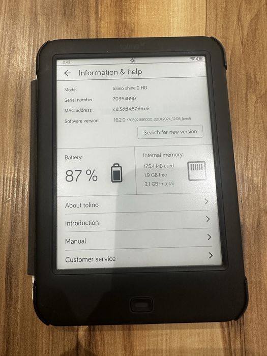 Електронна книга Tolino shine 2 HD