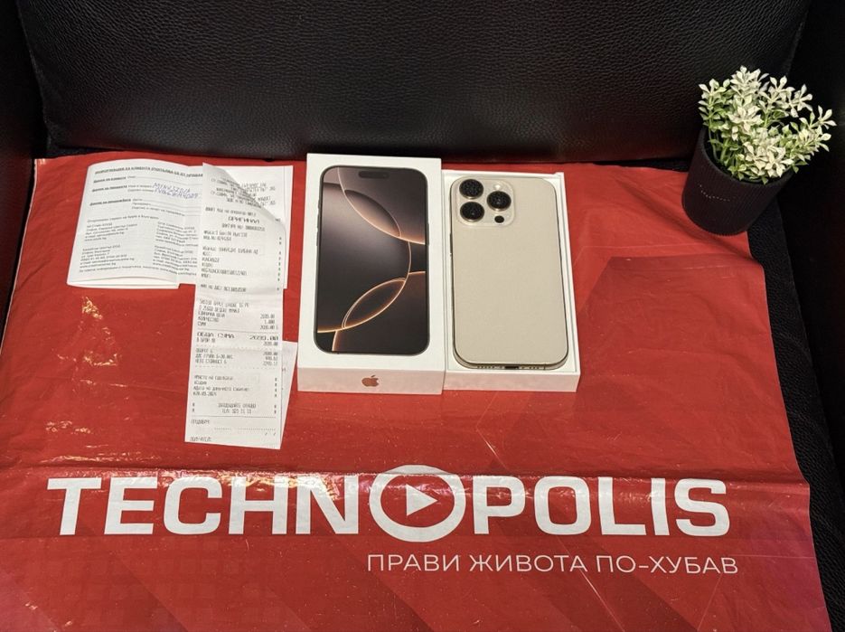 КАТО НОВ 256GB iPhone 16 Pro Technopolis Гаранция 2027 г. Desert