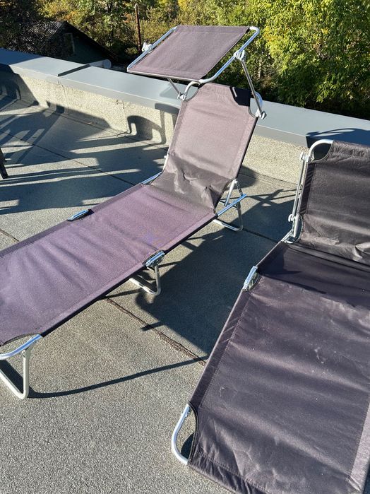 2 шезлонг черен метал