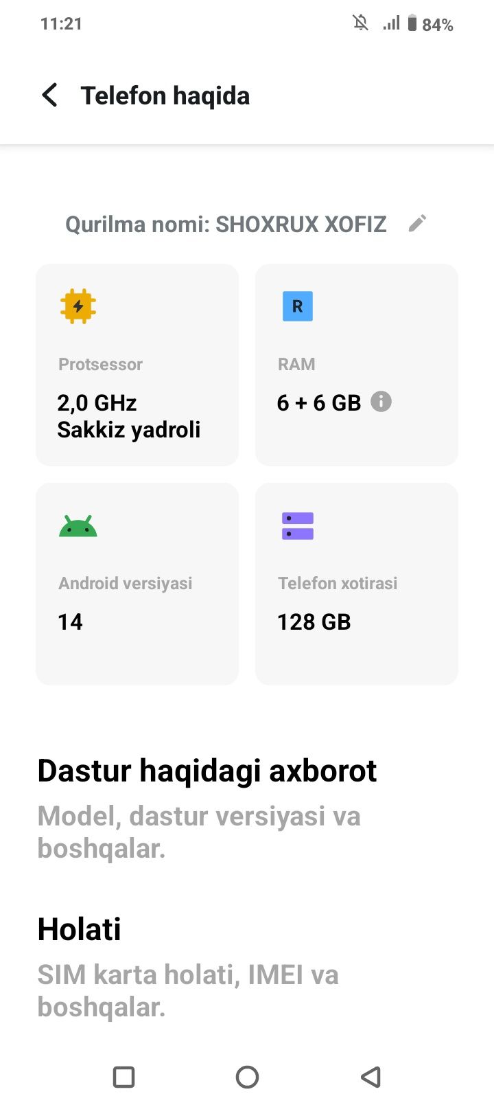 Y 17 S VIVO telefon yaxshi zur idyal telefon