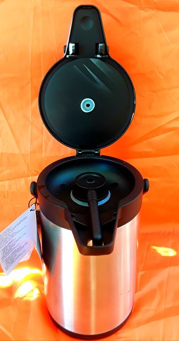 Termos INOX 2,1 L cu pompa - NOU - 90 Lei