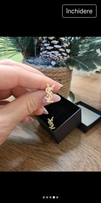 Cercei YSL cu cristale Swarovski
