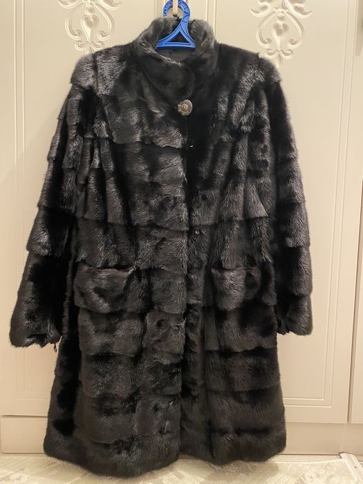 Норковая шуба черная
