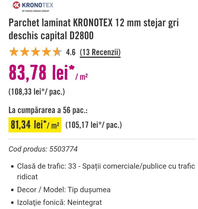 Parchet Laminat 12mm, 14mp